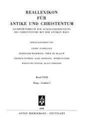 book Reallexikon für Antike und Christentum 22 : Krieg – Lexikon I