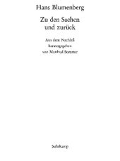 book Zu den Sachen und zurück