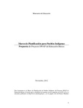 book Marco de Planificación para Pueblos Indígenas. Propuesta de Proyecto SWAP de Educación Básica