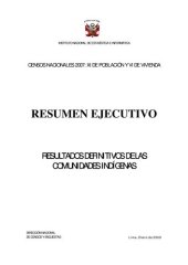 book Resultados definitivos de las comunidades indígenas: Resumen Ejecutivo. Censos Nacionales 2007:  XI de Población y VI de Vivienda