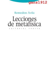 book Lecciones de metafísica