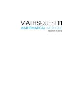 book Maths quest 11. Mathematical methods: VCE units 1 & 2