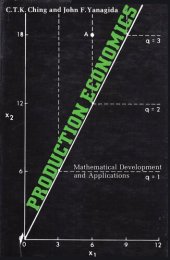 book Production Economics, Mathematical Development and Applications