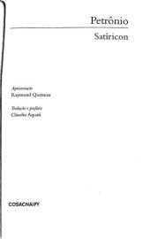 book Satyricon [Satíricon]. Tradução de Cláudio Aquati