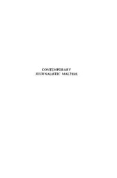 book Contemporary Journalistic Maltese: An Analytical and Comparative Study