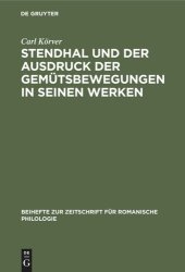 book Stendhal und der Ausdruck der Gemütsbewegungen in seinen Werken