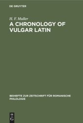 book A Chronology of Vulgar Latin