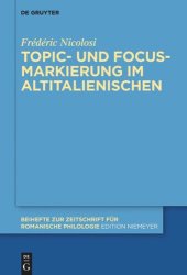 book Topic- und Focus-Markierung im Altitalienischen