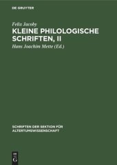 book Kleine Philologische Schriften, II