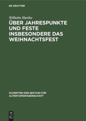 book Über Jahrespunkte und Feste insbesondere das Weihnachtsfest