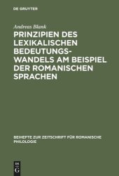 book Prinzipien des lexikalischen Bedeutungswandels am Beispiel der romanischen Sprachen