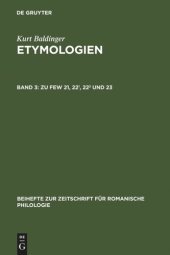 book Etymologien: Band 3 Zu FEW 21, 22¹, 22² und 23