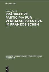 book Prädikative Participia für Verbalsubstantiva im Französischen: C’était un rêve accompli, das war die Erfüllung ihres Traumes