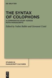 book The Syntax of Colophons: A Comparative Study across Pothi Manuscripts