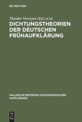 book Dichtungstheorien der deutschen Frühaufklärung