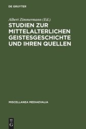 book Studien zur mittelalterlichen Geistesgeschichte und ihren Quellen