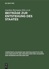 book Beiträge zur Entstehung des Staates