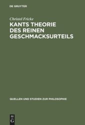 book Kants Theorie des reinen Geschmacksurteils