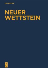 book Neuer Wettstein: Teilband 1.1 Texte zum Markusevangelium