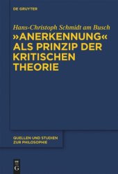 book "Anerkennung" als Prinzip der Kritischen Theorie