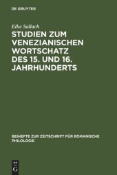 book Studien zum venezianischen Wortschatz des 15. und 16. Jahrhunderts