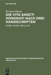 book Die Vita Sancti Honorati nach drei Handschriften