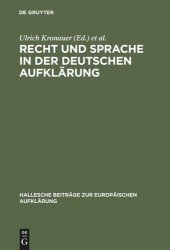 book Recht und Sprache in der deutschen Aufklärung