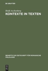 book Kontexte in Texten: Umfeldtheorie und literarischer Situationsaufbau