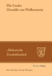 book Die Lieder Oswalds von Wolkenstein