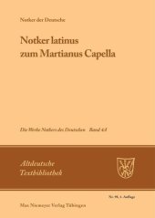 book Die Werke Notkers des Deutschen. Band 4A. Notker latinus zum Martianus Capella