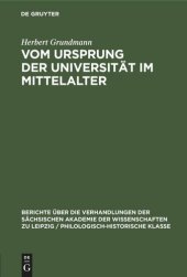 book Vom Ursprung der Universität im Mittelalter