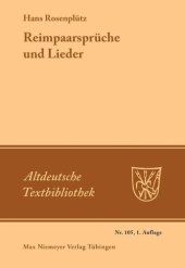 book Reimpaarsprüche und Lieder