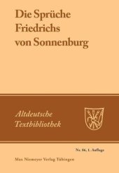 book Die Sprüche Friedrichs von Sonnenburg