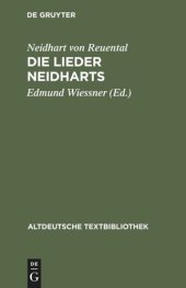 book Die Lieder Neidharts