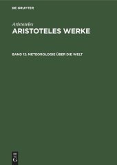 book Aristoteles Werke: Band 12 Meteorologie über die Welt