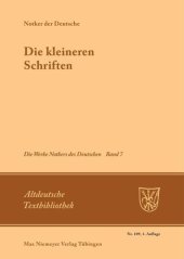 book Die Werke Notkers des Deutschen. Band 7. Die kleineren Schriften