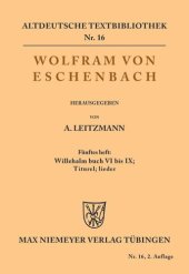 book Willehalm Buch VI bis IX; Titurel; Lieder