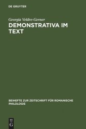 book Demonstrativa im Text: Eine vergleichende Untersuchung zum Französischen und Italienischen