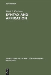 book Syntax and affixation: The evolution of "mente" in Latin and Romance