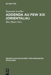 book Addenda au FEW XIX (Orientalia)