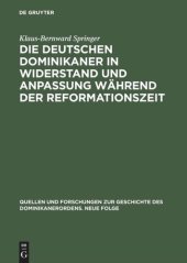 book Die deutschen Dominikaner in Widerstand und Anpassung während der Reformationszeit