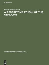 book A descriptive syntax of the Ormulum