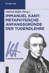 book Immanuel Kant: Metaphysische Anfangsgründe der Tugendlehre