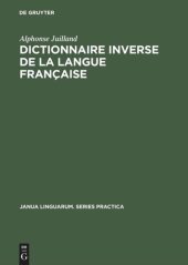 book Dictionnaire inverse de la langue française