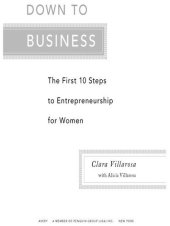 book Down to Business: The First 10 Steps to Entrepreneurship for Women