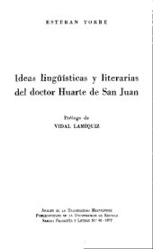 book Ideas lingüísticas y literarias del doctor Huarte de San Juan