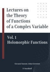 book Lectures on the Theory of Functions of a Complex Variable, Vol. 1: Holomorphic Functions