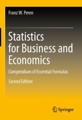 book Statistics for Business and Economics. Compendium of Essential Formulas