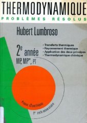 book Thermodynamique et statique des fluides - Problèmes résolus