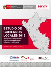 book Estudio de gobiernos locales 2016. Principales hallazgos sobre conocimiento de lenguas indígenas u originarias (Perú)